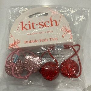Kitsch Bubble Hair Ties - Pink and Red